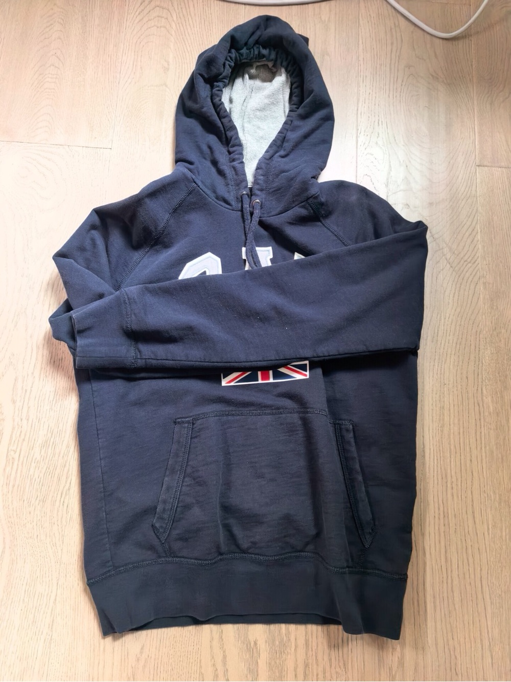 Men's Navy Hoodie with Union Jack Accent